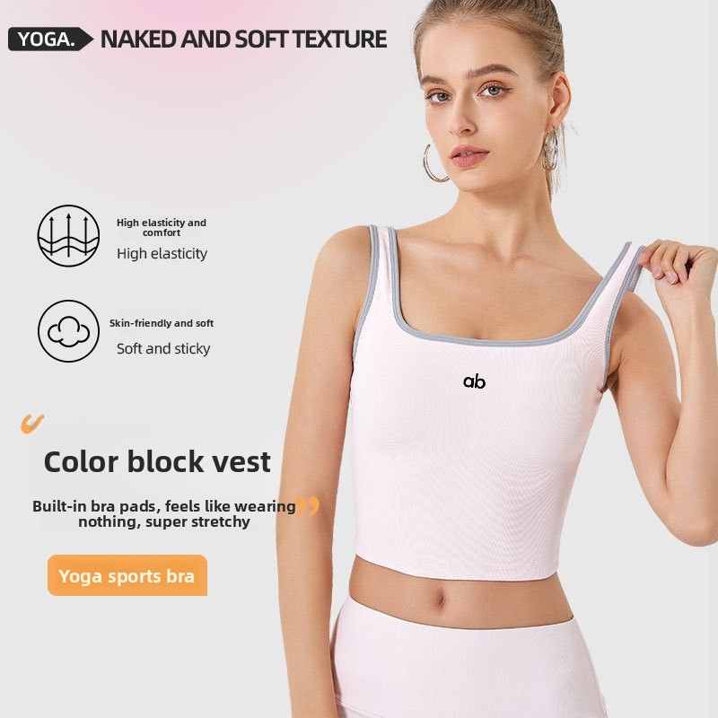 Underwire Bra Padded - Women Summer Ribbed Yoga Tank Top