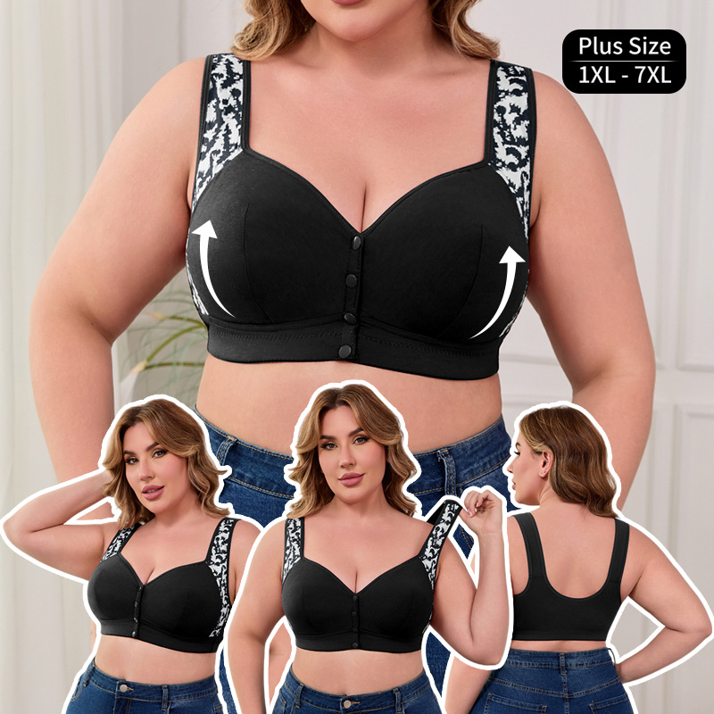 XL-7XL Plus Size Front Buckle  - Wirefree Bra Comfort review and price